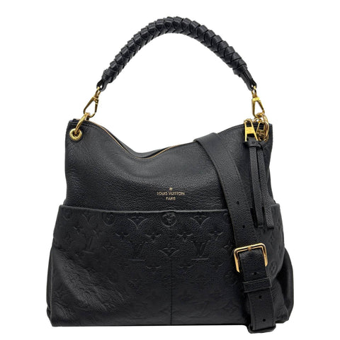 LOUIS VUITTON Maida Monogram Empreinte Leather Hobo Shoulder Bag Black