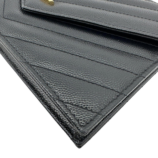 YVES SAINT LAURENT Cassandre Leather Wallet on a Chain Crossbody Bag Black