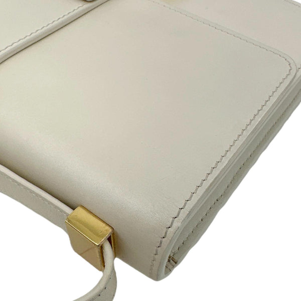 CHRISTIAN DIOR 30 Montaigne Flap Leather Crossbody Bag Off White