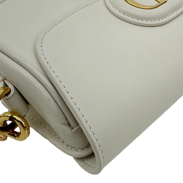 CHRISTIAN DIOR Bobby East West Calfskin Leather Shoulder Bag Off White