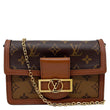 LOUIS VUITTON Dauphine Monogram Reverse Canvas Chain Wallet Bag Brown