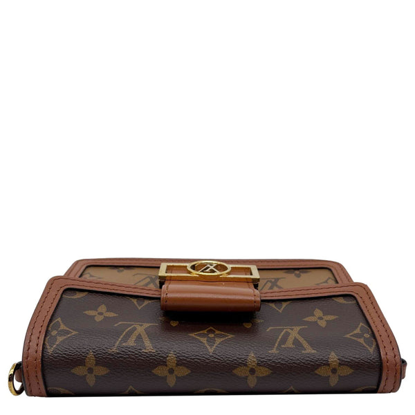 LOUIS VUITTON Dauphine Monogram Reverse Canvas Chain Wallet Bag Brown