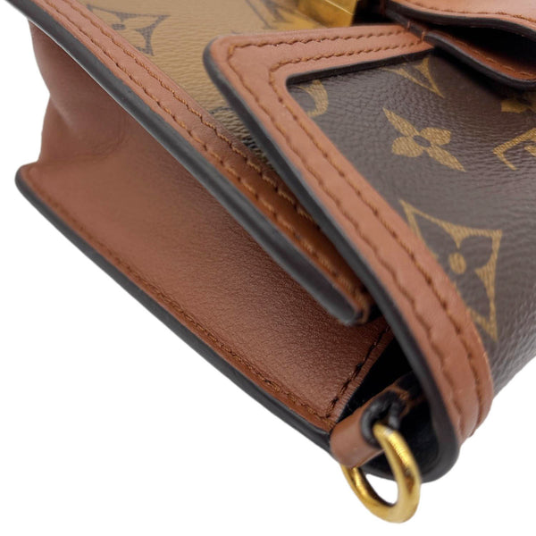 LOUIS VUITTON Dauphine Monogram Reverse Canvas Chain Wallet Bag Brown
