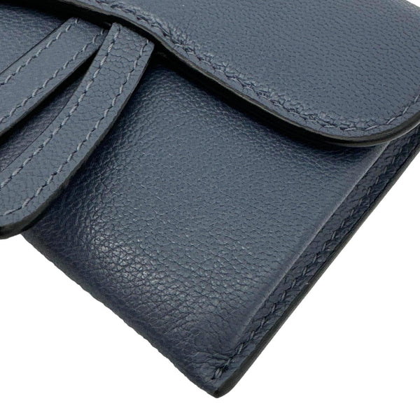 CHRISTIAN DIOR Saddle Pouch With Chain Leather Crossbody Bag Blue