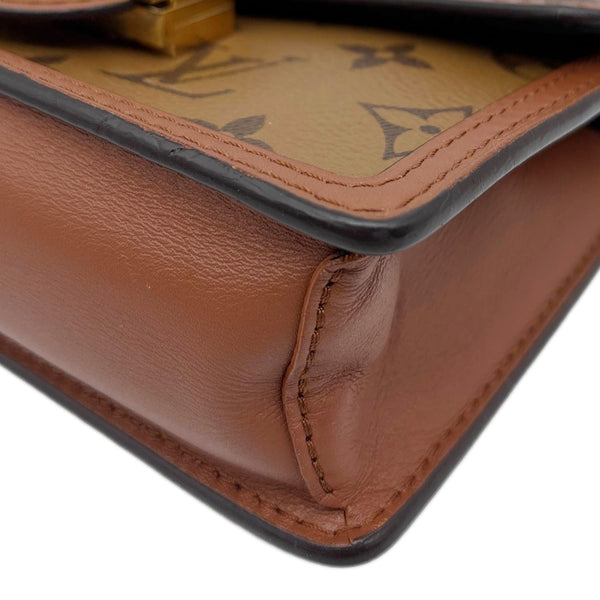 LOUIS VUITTON Dauphine Monogram Reverse Canvas Chain Wallet Bag Brown