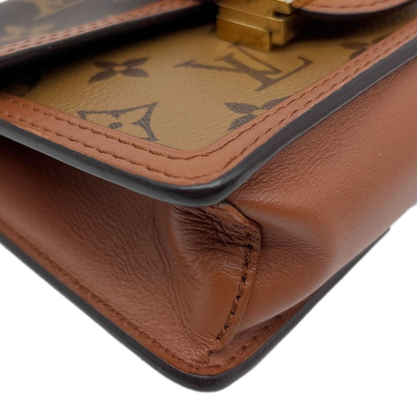 LOUIS VUITTON Dauphine Monogram Reverse Canvas Chain Wallet Bag Brown