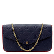 LOUIS VUITTON Felicie Pochette Monogram Empreinte Crossbody Bag Navy Blue