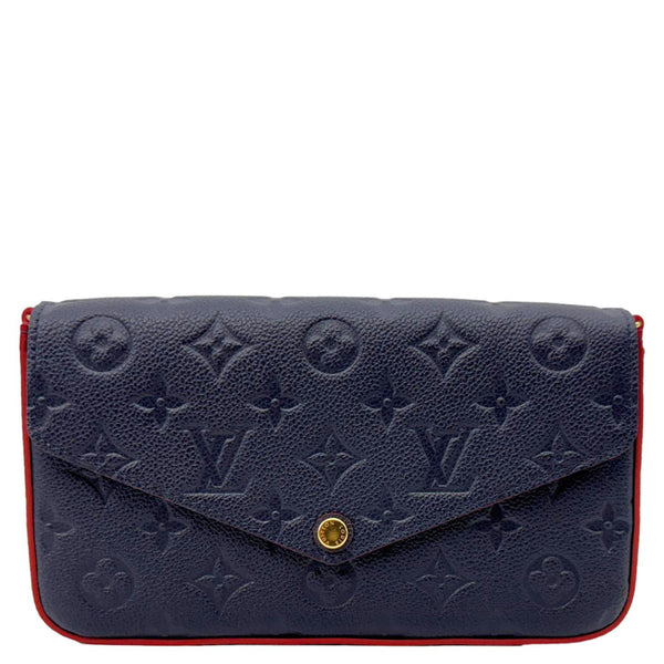 LOUIS VUITTON Felicie Pochette Monogram Empreinte Crossbody Bag Navy Blue