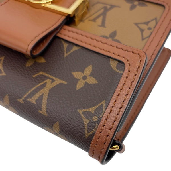 LOUIS VUITTON Dauphine Monogram Reverse Canvas Chain Wallet Bag Brown