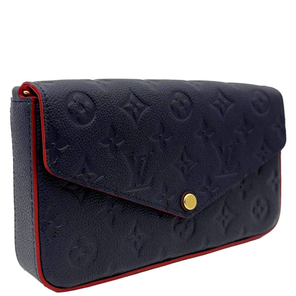 LOUIS VUITTON Felicie Pochette Monogram Empreinte Crossbody Bag Navy Blue