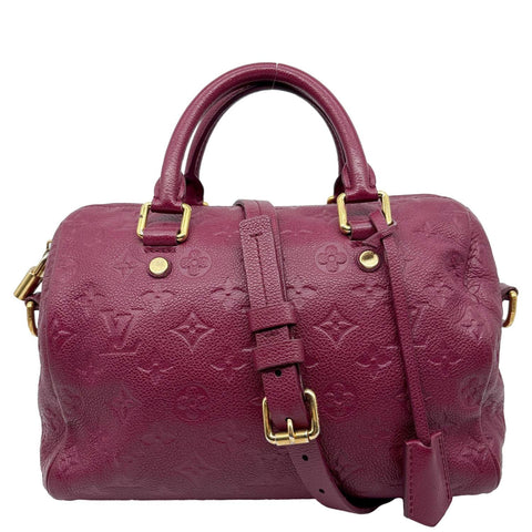 LOUIS VUITTON Speedy Bandouliere 25 Monogram Empreinte Leather Shoulder Bag Mulberry