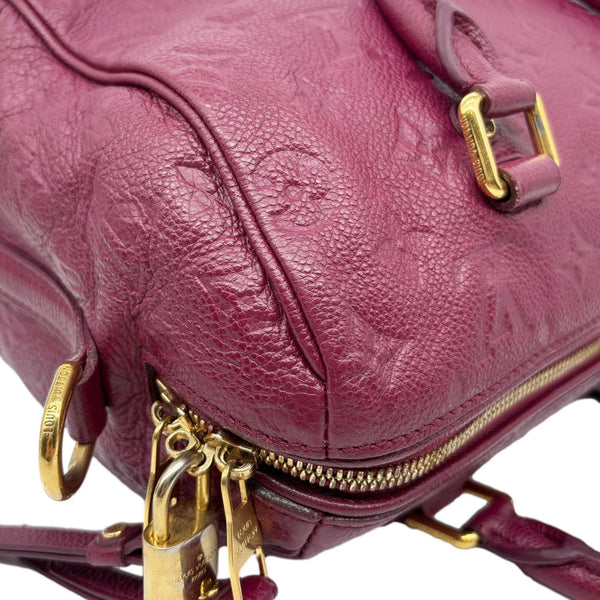 LOUIS VUITTON Speedy Bandouliere 25 Monogram Empreinte Leather Shoulder Bag Mulberry
