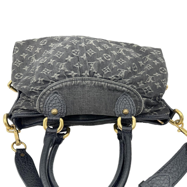 LOUIS VUITTON Neo Cabby MM Monogram Denim Hobo Bag Black