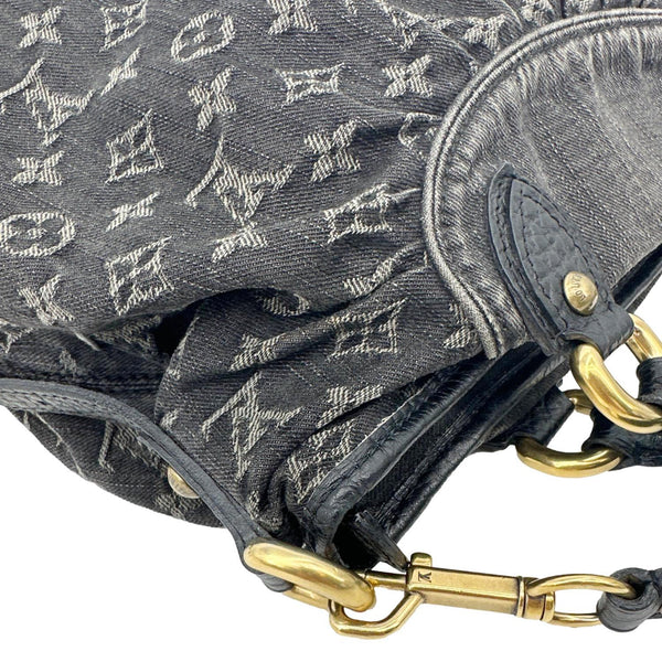 LOUIS VUITTON Neo Cabby MM Monogram Denim Hobo Bag Black