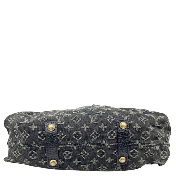 LOUIS VUITTON Neo Cabby MM Monogram Denim Hobo Bag Black