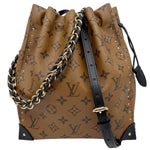 LOUIS VUITTON Noe Trunk PM Reverse Monogram Canvas Bucket Bag Brown