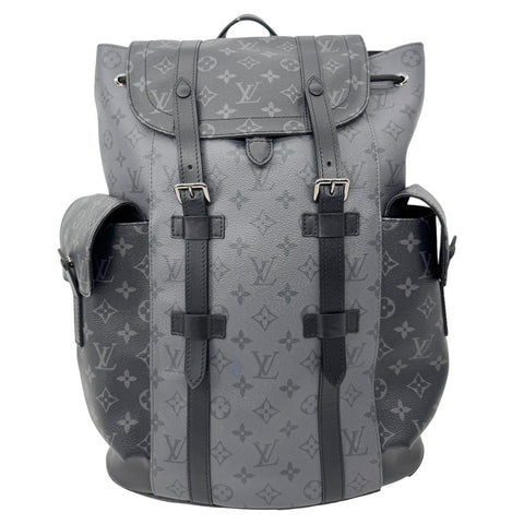 LOUIS VUITTON Christopher MM Reverse Monogram Eclipse Canvas Backpack Black