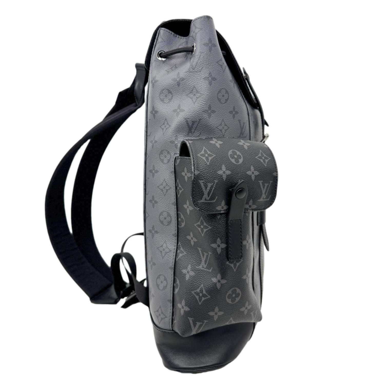 louis vuitton christopher backpack iner lining LOUIS VUITTON Christopher MM Reverse Monogram Eclipse Canvas Backpack