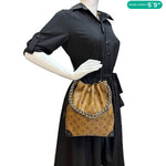 LOUIS VUITTON Noe Trunk PM Reverse Monogram Canvas Bucket Bag Brown