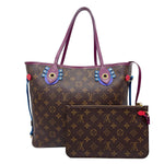 LOUIS VUITTON Neverfull MM Totem Monogram Canvas Shoulder Bag Magenta