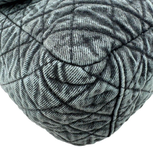 CHANEL Denimpression Flap XXL Distressed Denim Shoulder Bag Navy Blue