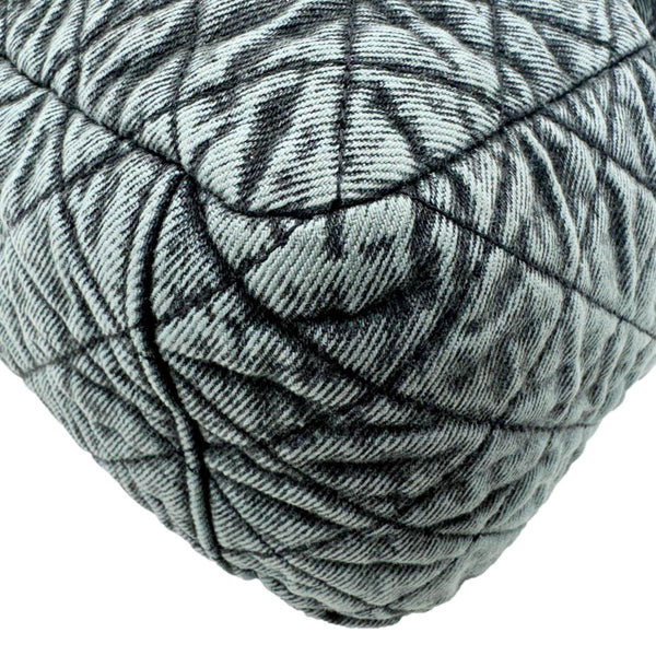 CHANEL Denimpression Flap XXL Distressed Denim Shoulder Bag Navy Blue