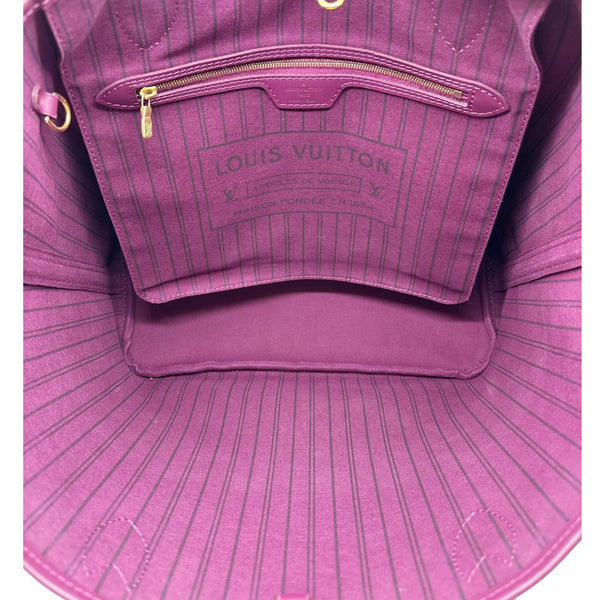 LOUIS VUITTON Neverfull MM Totem Monogram Canvas Shoulder Bag Magenta