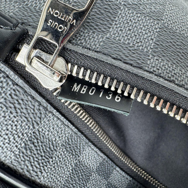 LOUIS VUITTON Ambler Damier Graphite Shoulder Bag Black