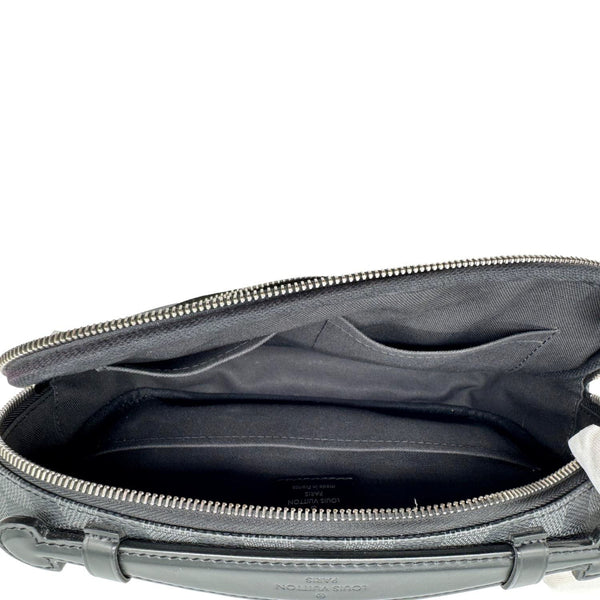 LOUIS VUITTON Ambler Damier Graphite Shoulder Bag Black