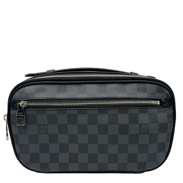 LOUIS VUITTON Ambler Damier Graphite Shoulder Bag Black