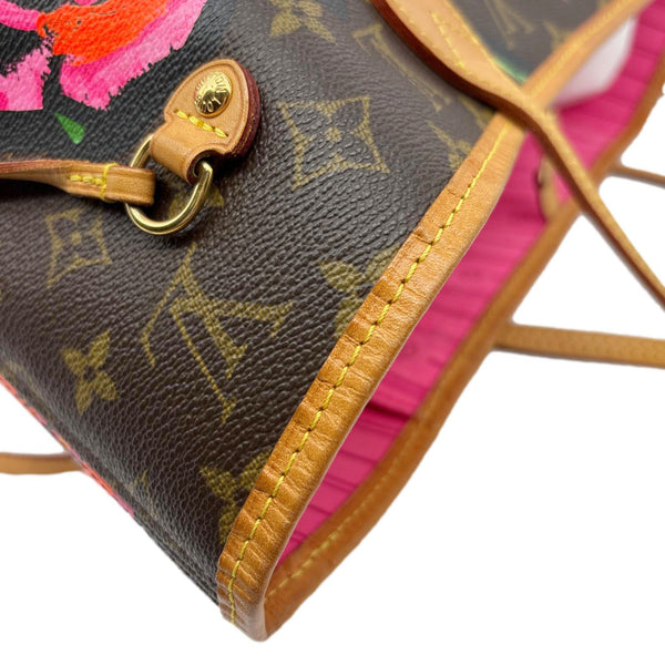 LOUIS VUITTON Neverfull MM Roses Monogram Canvas Shoulder Bag Brown