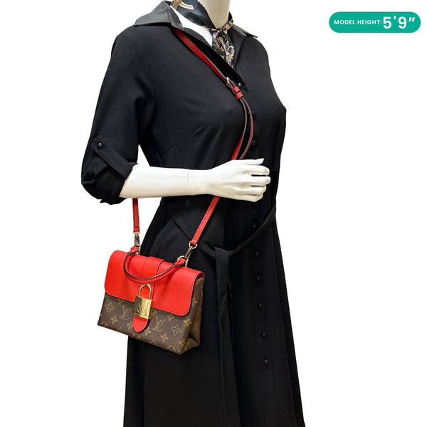 LOUIS VUITTON Locky BB Monogram Canvas Satchel Bag Brown