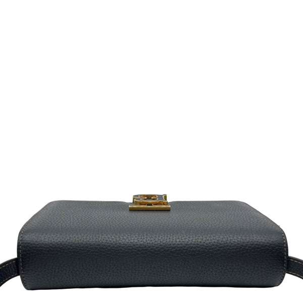 BURBERRY TB Small Grained Calfskin Leather Shoulder Bag Black