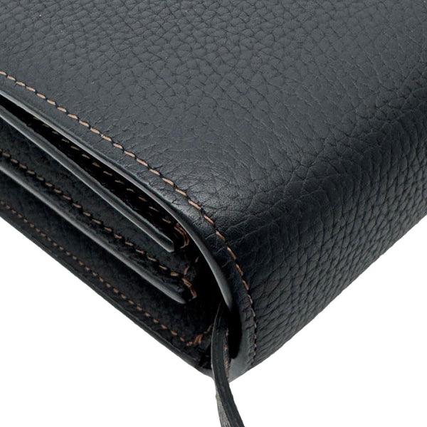 BURBERRY TB Small Grained Calfskin Leather Shoulder Bag Black