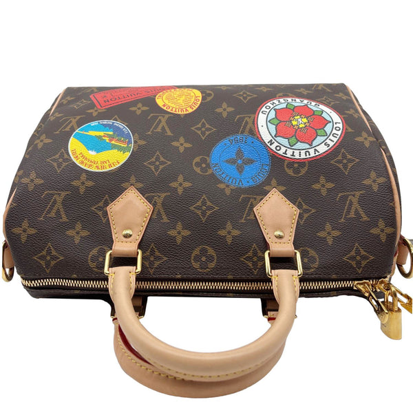 LOUIS VUITTON Speedy 30 Bandouliere My World Tour Monogram Canvas Shoulder Bag Brown