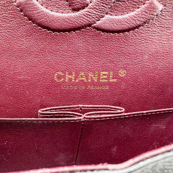 CHANEL Classic Double Flap Medium Quilted Caviar Leather Shoulder Bag Black