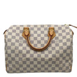 LOUIS VUITTON Speedy 30 Bandouliere Diamer Azur Shoulder Bag White