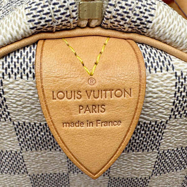 LOUIS VUITTON Speedy 30 Bandouliere Diamer Azur Shoulder Bag White