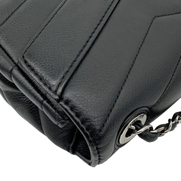 CHANEL Data Center Envelope Flap Bag Chevron Leather Crossbody Bag Black