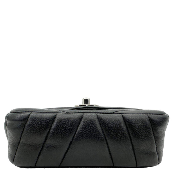 CHANEL Data Center Envelope Flap Bag Chevron Leather Crossbody Bag Black