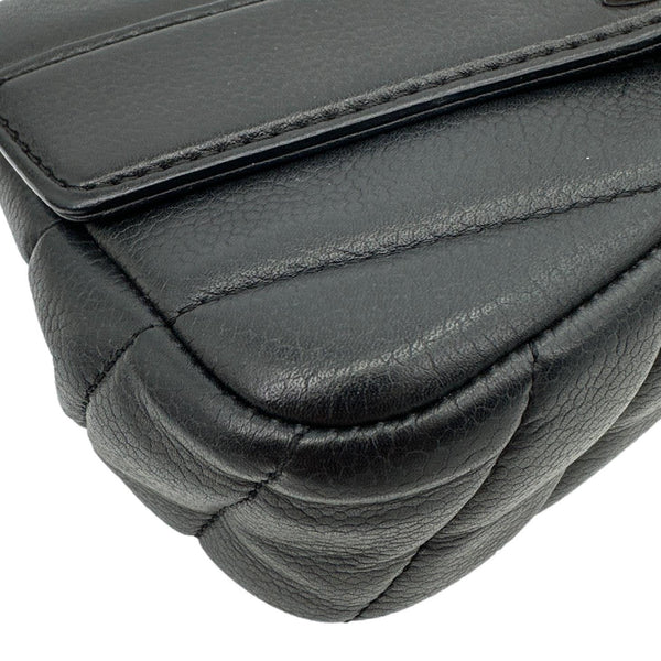 CHANEL Data Center Envelope Flap Bag Chevron Leather Crossbody Bag Black