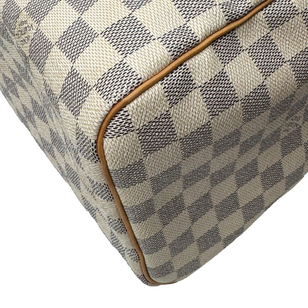 LOUIS VUITTON Speedy 30 Bandouliere Diamer Azur Shoulder Bag White