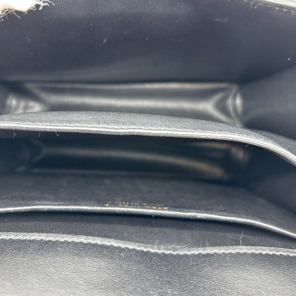 PRADA Symbole Flap Saffiano Leather Shoulder Bag Black