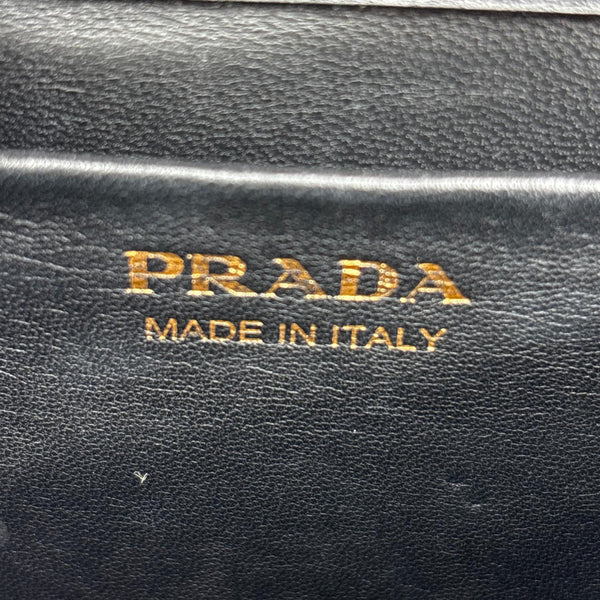 PRADA Symbole Flap Saffiano Leather Shoulder Bag Black