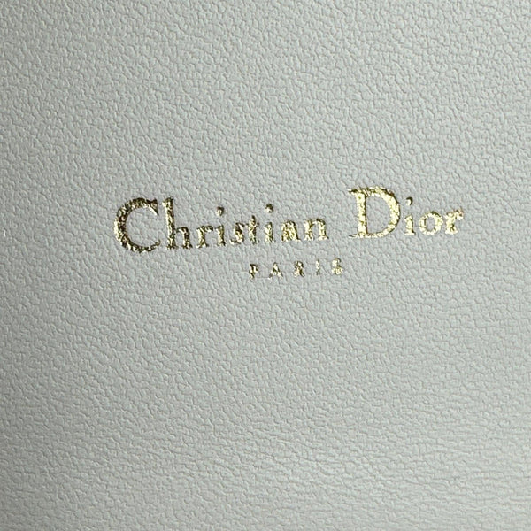 CHRISTIAN DIOR Caro Supple Cannage Calfskin Leather Chain Shoulder Bag Ivory