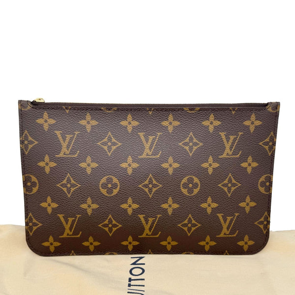 LOUIS VUITTON Pochette Wristlet Monogram Canvas Pouch Brown