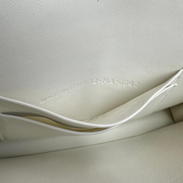 CHRISTIAN DIOR Caro Supple Cannage Calfskin Leather Chain Shoulder Bag Ivory