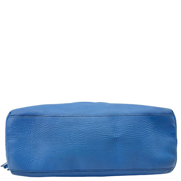 GUCCI Soho Medium Pebbled Leather Shoulder Bag Blue 308982