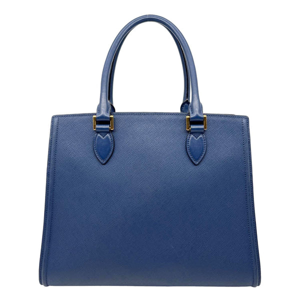 PRADA Lux Saffiano Calfskin Leather Tote Shoulder Bag Blue