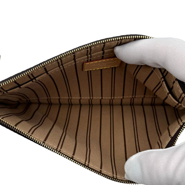 LOUIS VUITTON Pochette Wristlet Monogram Canvas Pouch Brown